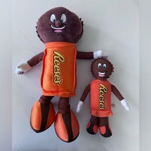Hershey REESE'S Peanut Butter Cup Character Plush 6" and 12" bendy orange bundle